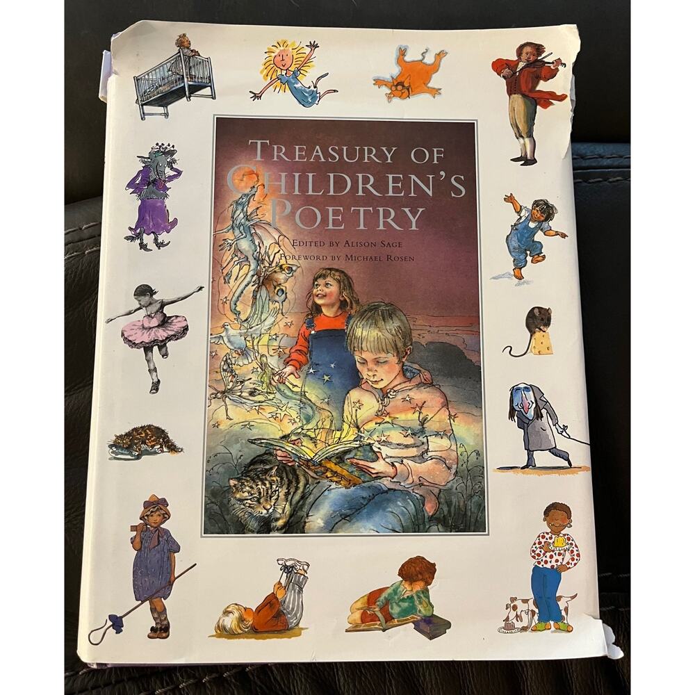 Treasury Of Poetry Children's Book Fairytales 319p Hardcover Alison Sage 80s Vtg